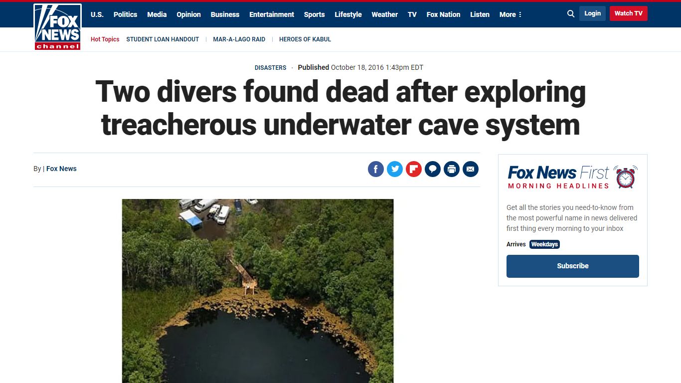 Two divers found dead after exploring treacherous underwater cave ...